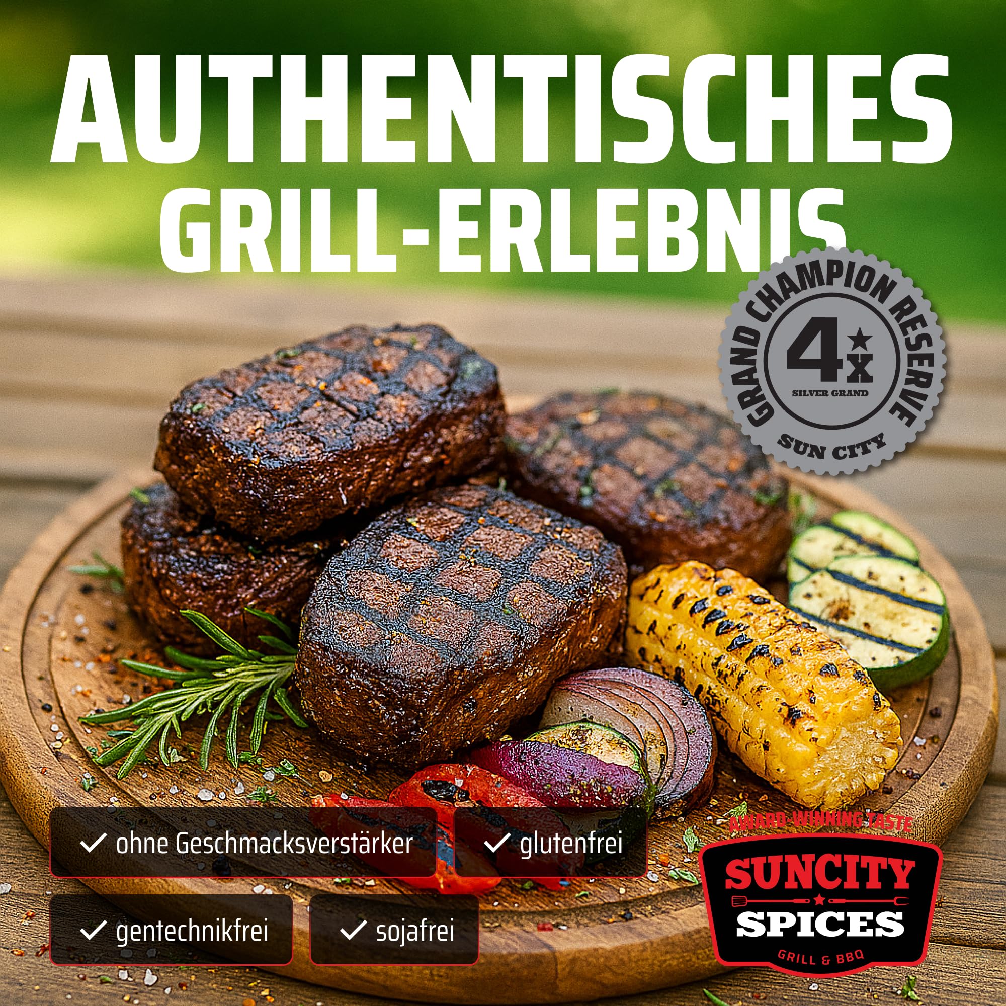 SunCity BBQ Rubs Geschenkset – 6x 250g Gewürzmischung für Pulled Pork, Ribs, Brisket & Chicken – BBQ Rub Set mit Paprikapulver & Gewürzen – Grillgewürz (6 x 250g, BBQ Box)