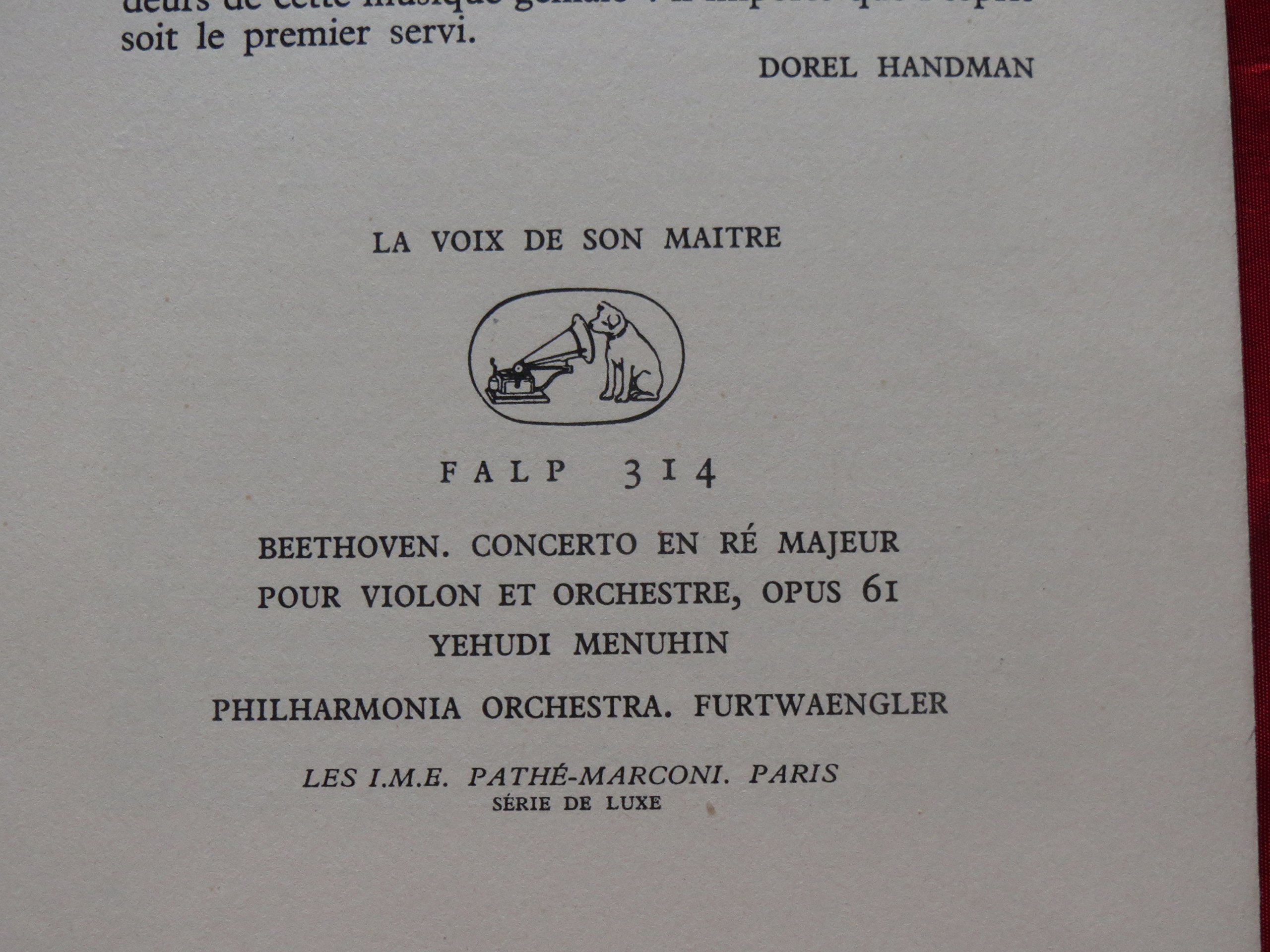 Beethoven Violinkonzert D-dur Yehudi Menuhin London Philharmonia Furtw?ngler. Vinyl LP.