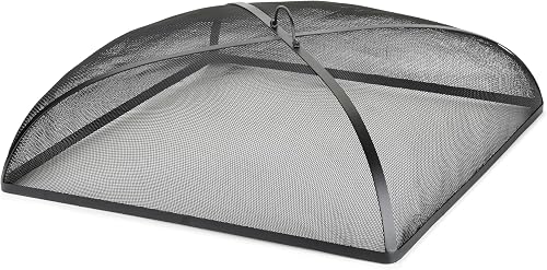 Good Directions 782 Heavy Duty Fire Pit Spark Screen Square Cover with Mesh, Handle and Lifter, 30" Square, Black, Patio, Lawn & Garden