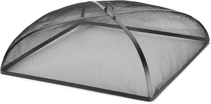 Good Directions 782 Heavy Duty Fire Pit Spark Screen Square Cover with Mesh, Handle and Lifter, 30" Square, Black, Patio, Lawn & Garden