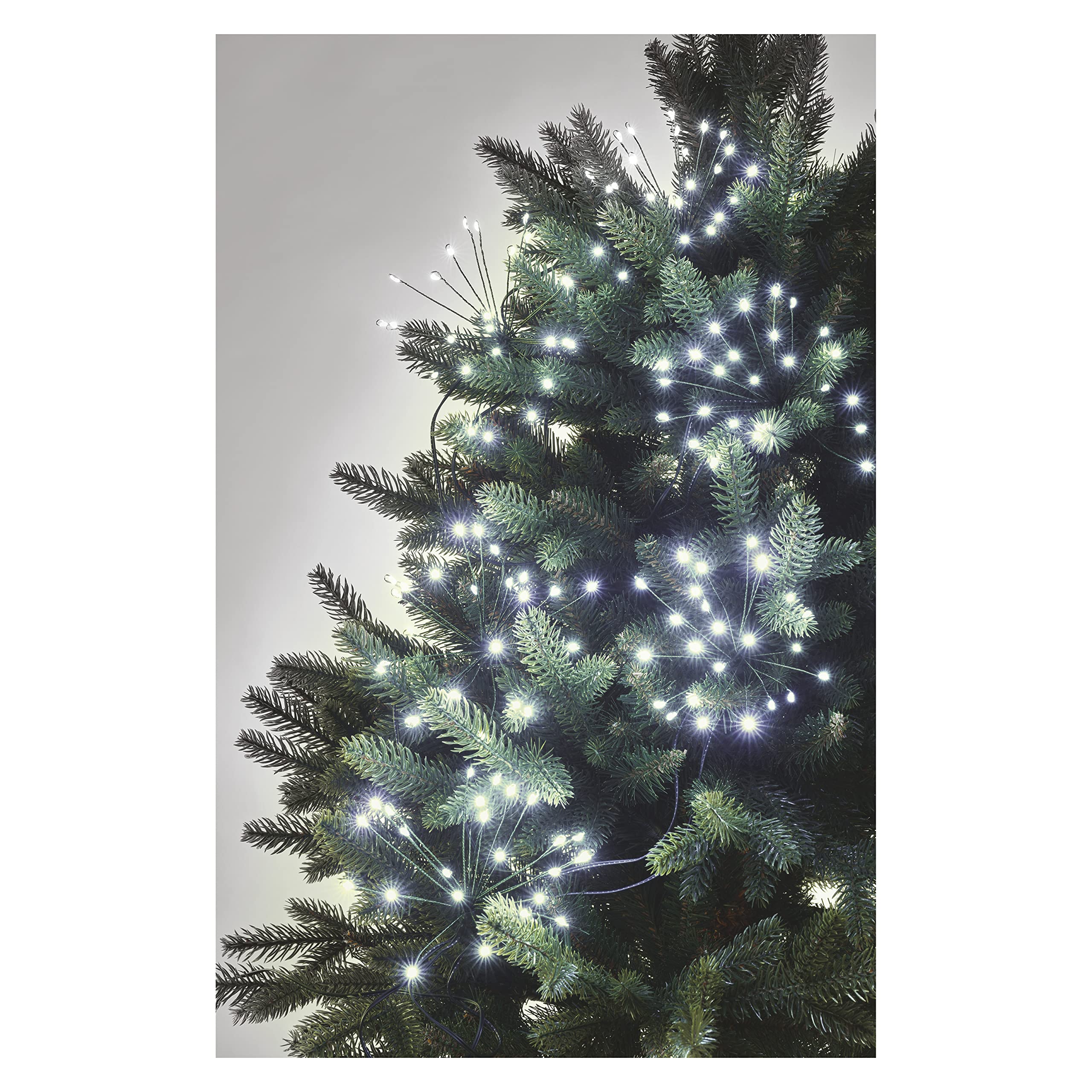 EMOS LED-Lichterkette kaltweiß für Innen, 8 m lange Feuerwerk Weihnachtslichterkette NANO, 6 Stunden Timer Funktion, Netzteil und Transformator, für Partys, Weihnachten, Deko