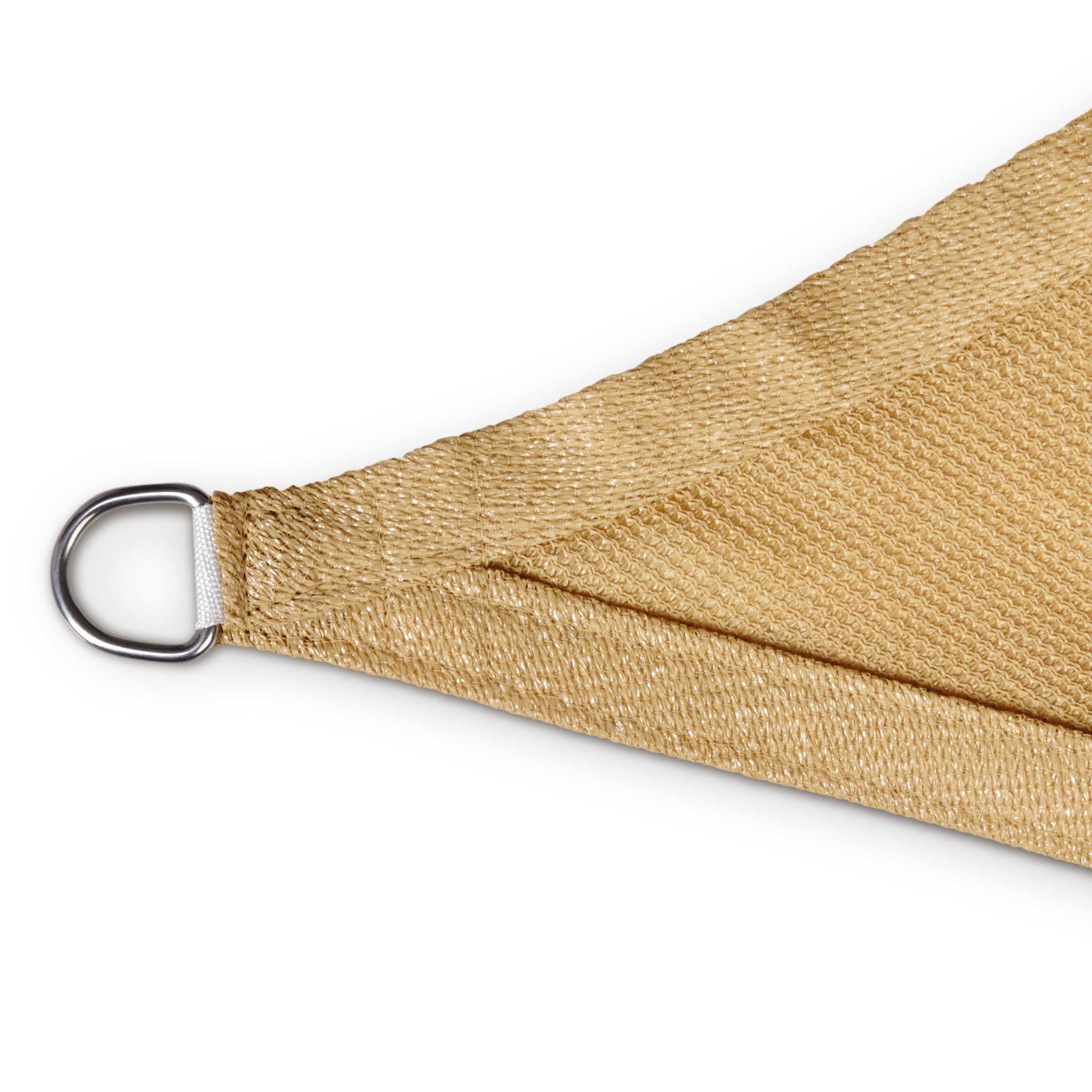 Lumaland Voile d'ombrage Triangulaire - 4 x 4 x 4 m - Protection Solaire résistante aux intempéries - avec Cordes de Fixation - pour terrasse, Jardin et Balcon - avec Protection UV - Sable