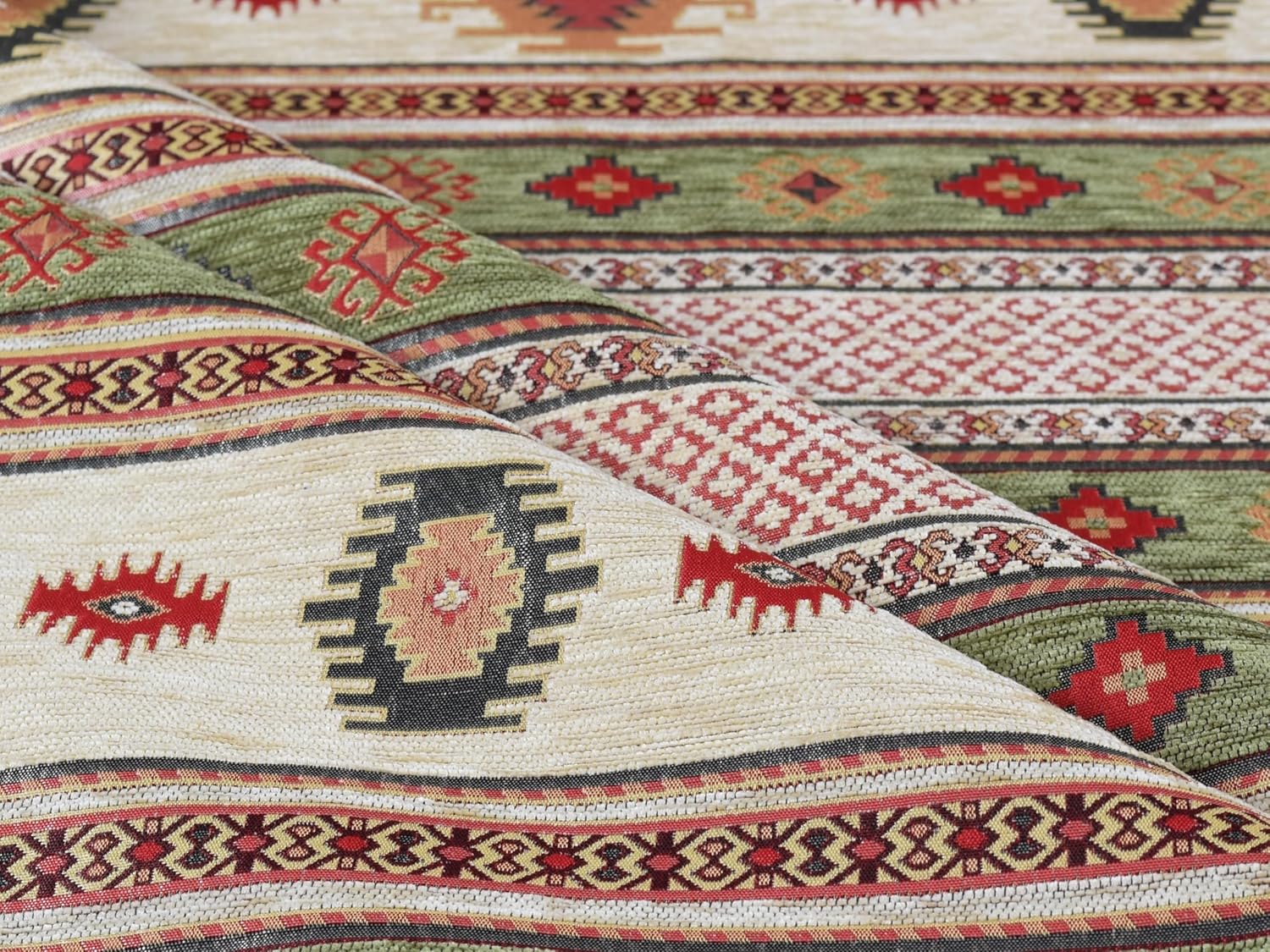 Kilim Pattern Upholstery Fabric Kilim Bohemian Boho Tapestry Tribal Southwestern Turkish Moroccan Mexican Ethnic Fabric by The Yard Meter (2 Yards (55" x 72"))