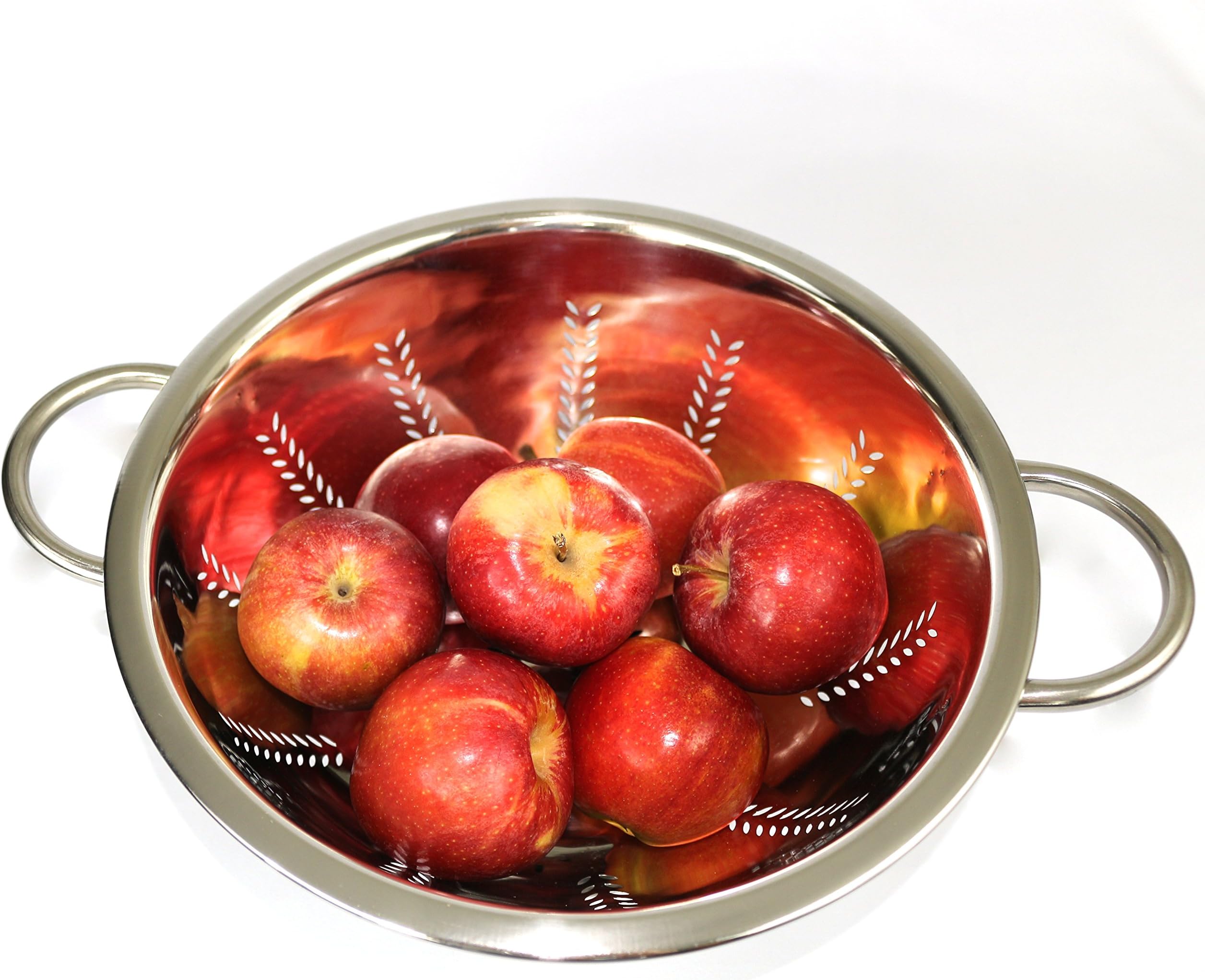 ioi Works Stainless Steel Colander - Straining Pasta, Fruit, And Vegetables - Beautiful Centerpiece And Display Vibrant Fruit Or Snacks!