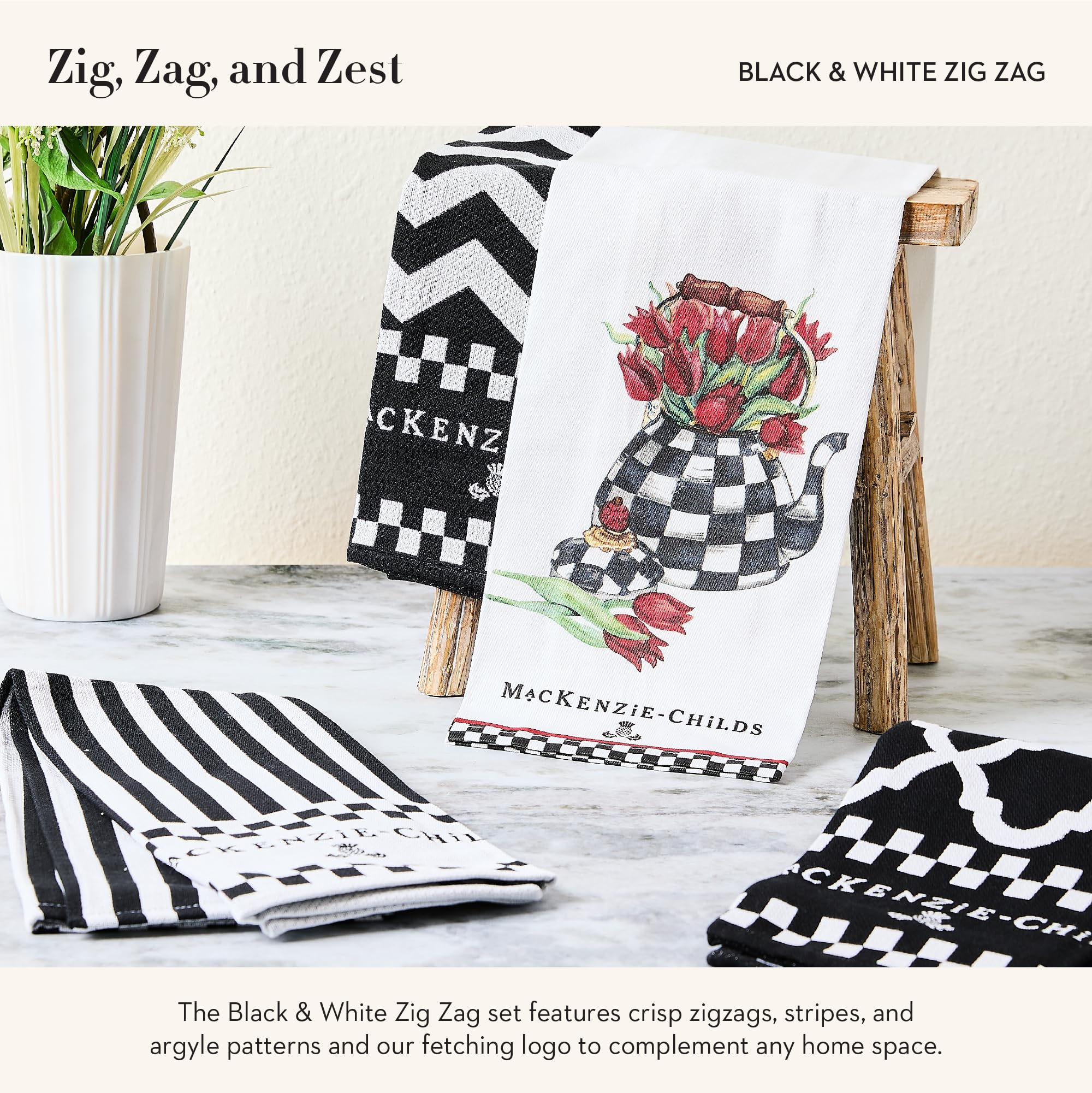Amazon.com: MACKENZIE-CHILDS Set of 3 Cotton Dish Towels