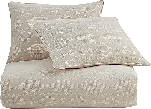 Miniatura 5 de HiEnd Accents Tempe Matelassé - Juego de edredón de 3 piezas con fundas de almohada, tamaño Queen, patrón azteca, ropa de cama moderna con textura