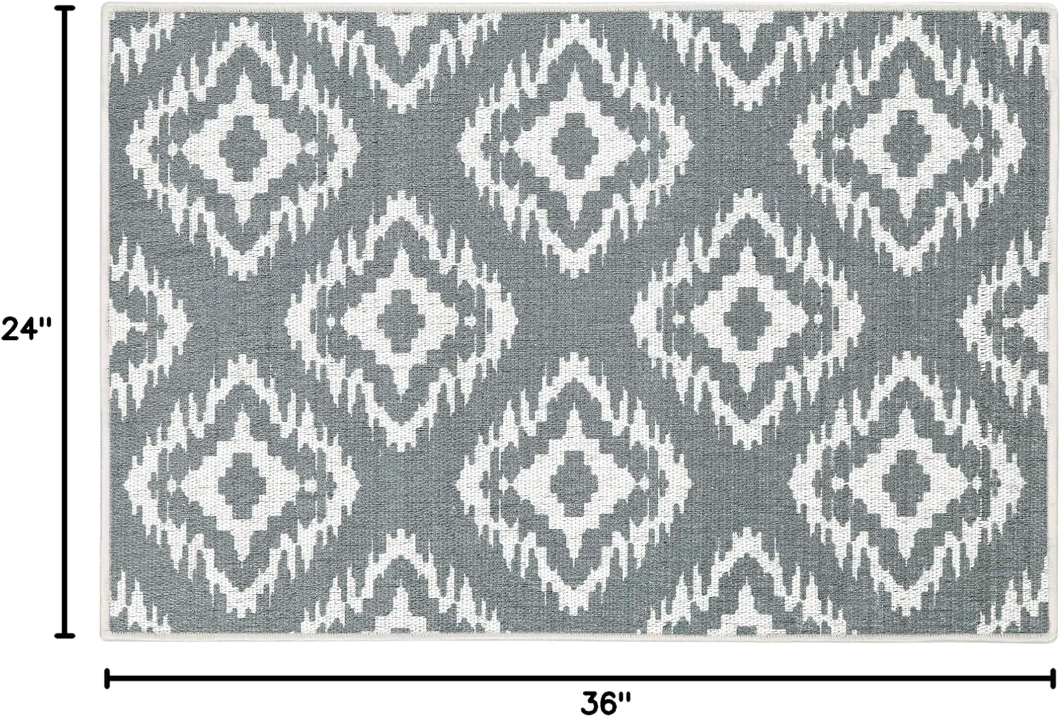SUSSEXHOME Tetra One Collection 2 x 3 Foot Heavy Duty Low Pile Rug Runner - Ultra-Thin Non Slip Area Rug - Washable Cotton Indoor Rug for Front Door Foyer Rug for Entryway