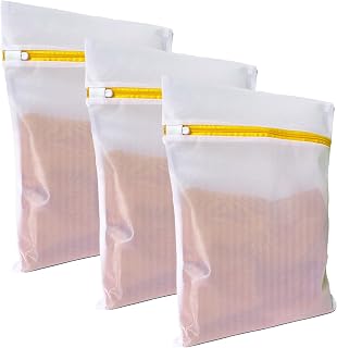 3 Pack Mesh Laundry Bags for Delicates 16inx20in (40cmx50cm), Dryer Safe, Breathable Fine Net, Sturdy Anti-Rust Zipper, Mesh Laundry Bags for Lingerie, Bra, Underwear, Sneakers, Socks, Laundry Club™