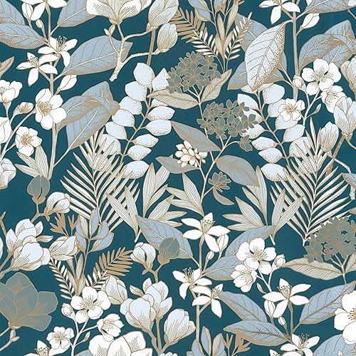 Miniatura 10 de Wudnaye Papel tapiz azul marino para despegar y pegar, papel de contacto azul marino de 17.7 x 196.8 pulgadas, papel tapiz abstracto de puntos