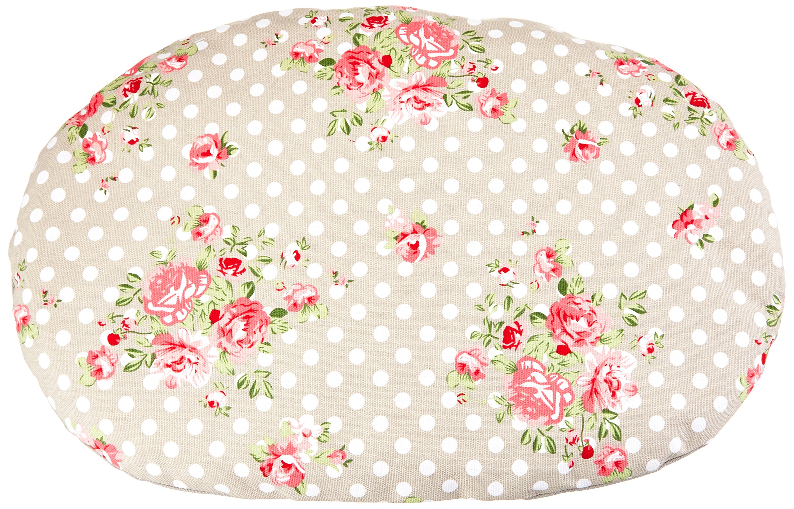 Trixie Rose Cushion, 54 x 35 cm, Taupe/White
