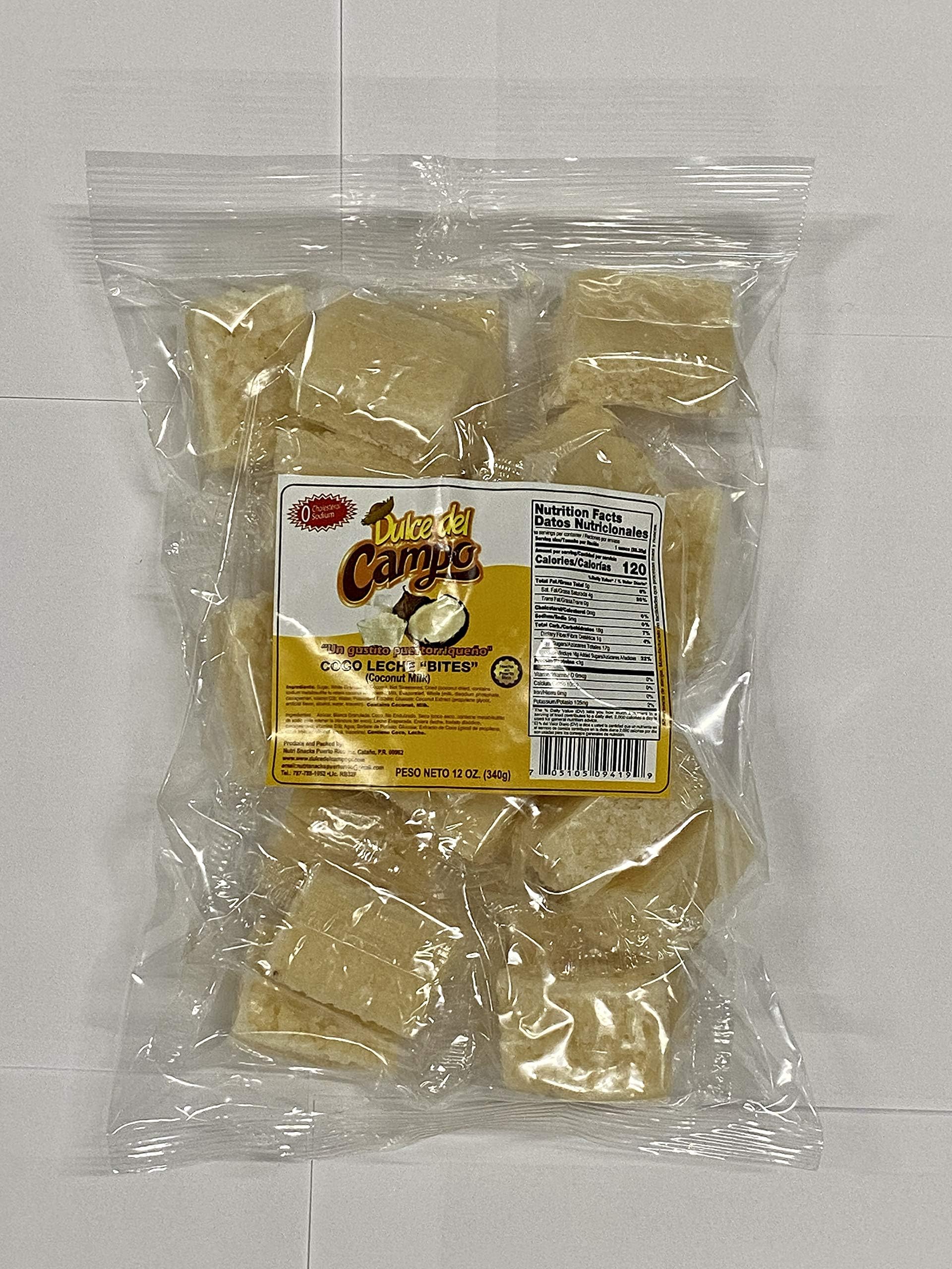 Coconut Milk Candy (Leche de Coco) Puerto Rico's native soft candy - Bite Size (24 Pieces per Bag)