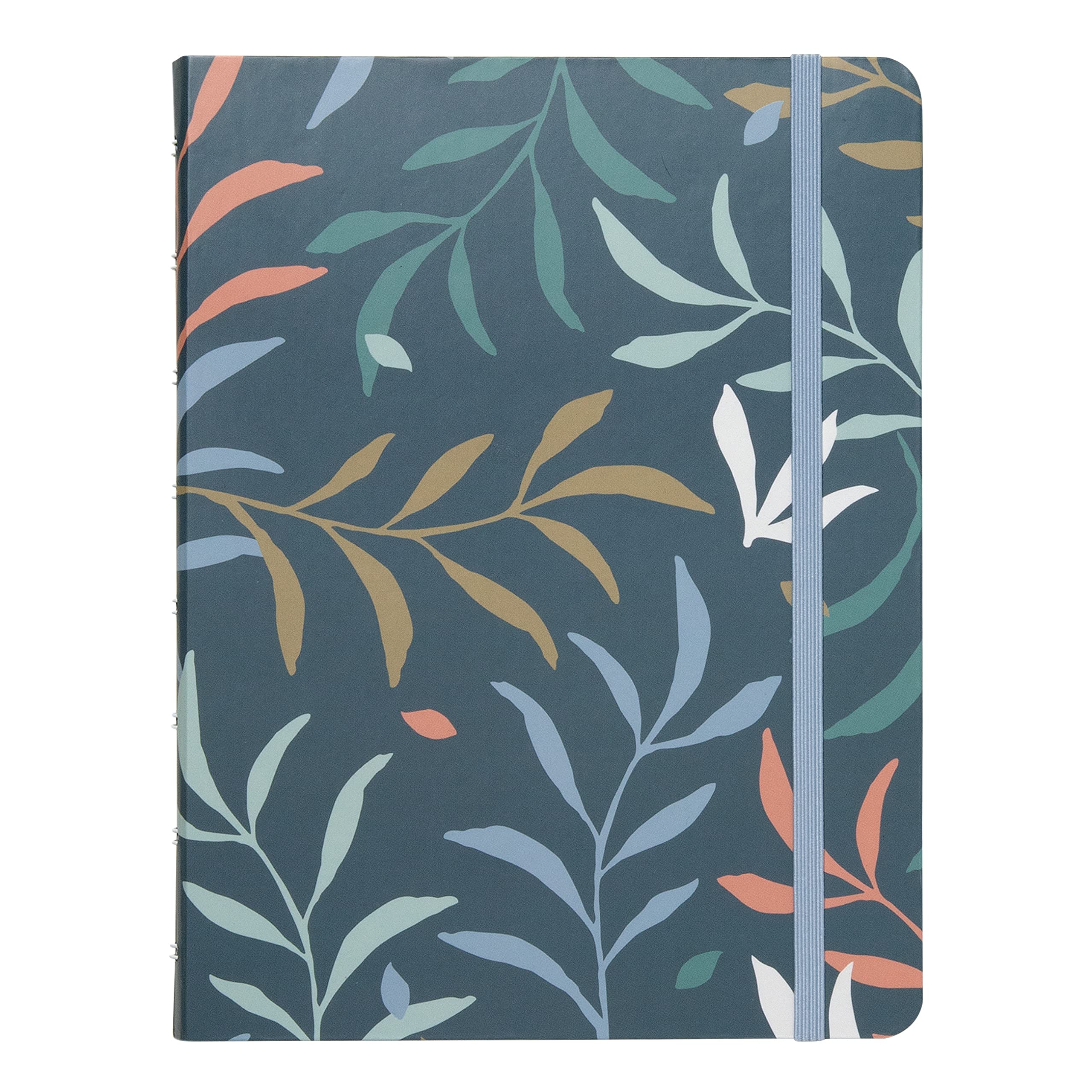 Filofax Botanical Collection, Refillable Notebook, A5 Size, 112 Ruled, Repositionable Pages, 56 Sheets, Blue (B179518U)