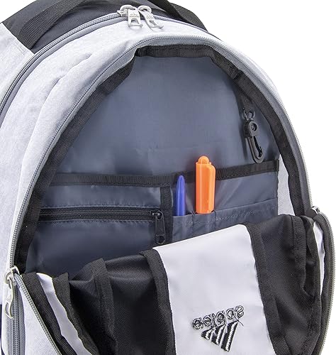 Miniatura 4 de adidas Mochila unisex para diario, color blanco jersey, negro y gris, talla única