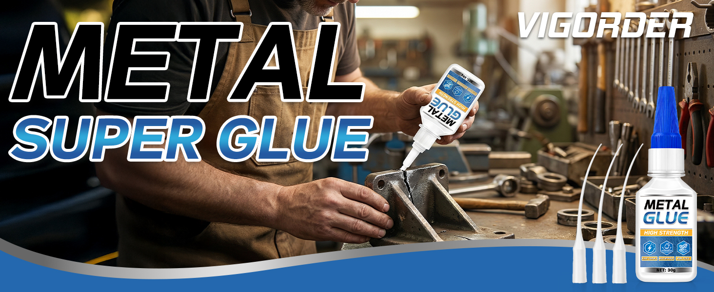 Image of Metal Glue, Super Glue for Metal 30g Heavy Duty Instant Adhesive, Fast Drying Clear CA Adhesive for Stainless Steel, Aluminum, Iron, Jewelry Repair, DIY Crafts, Waterproof Strong Bonding