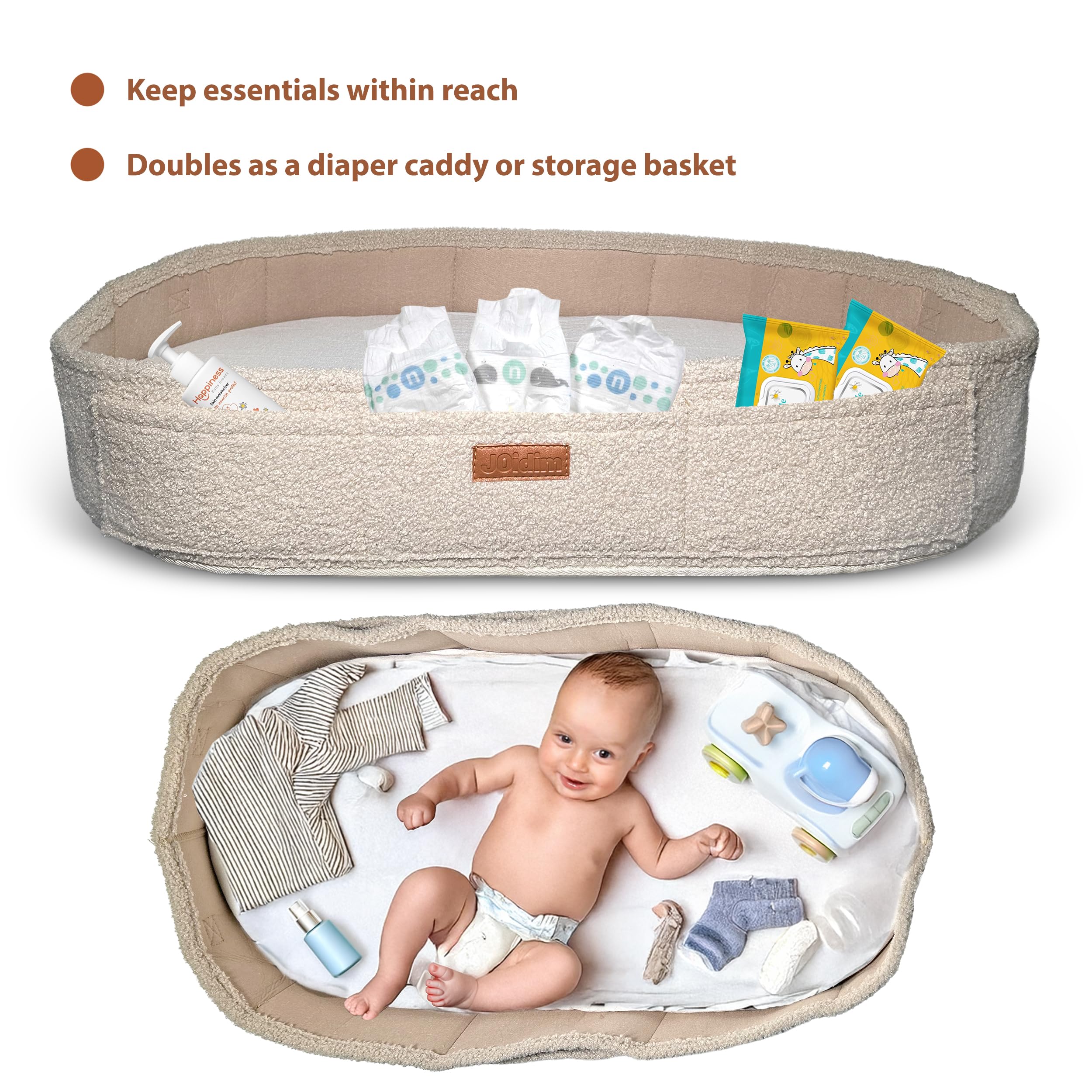 lit cocon nouveau-née portable-panier à langer ergomique,doux et sécurisé pour le sommeil et sieste