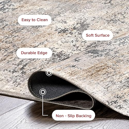 Miniatura 4 de nuLOOM SpinClean - Alfombra de área lavable a máquina, resistente a las manchas con base antideslizante, perfil bajo para sala de estar, dormitorio