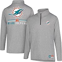 Vista 45 de Ultra Game NFL Official Adults Super Soft Quarter Zip Long Sleeve T-Shirt Gris Caliente Carbón