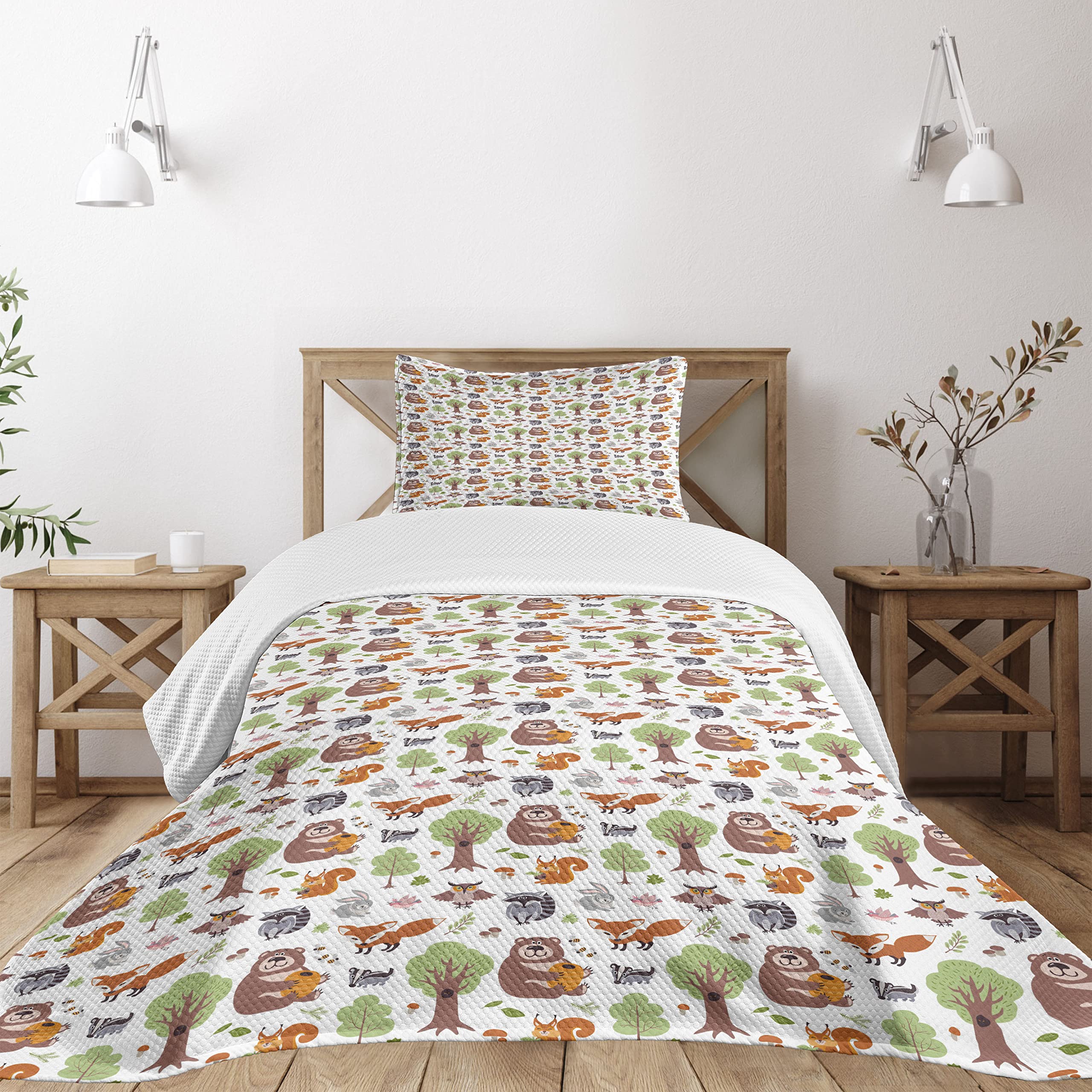 Colcha cubrecama acolchada Ambesonne multicolor colcha ligera de diseño moderno para cama matrimonio