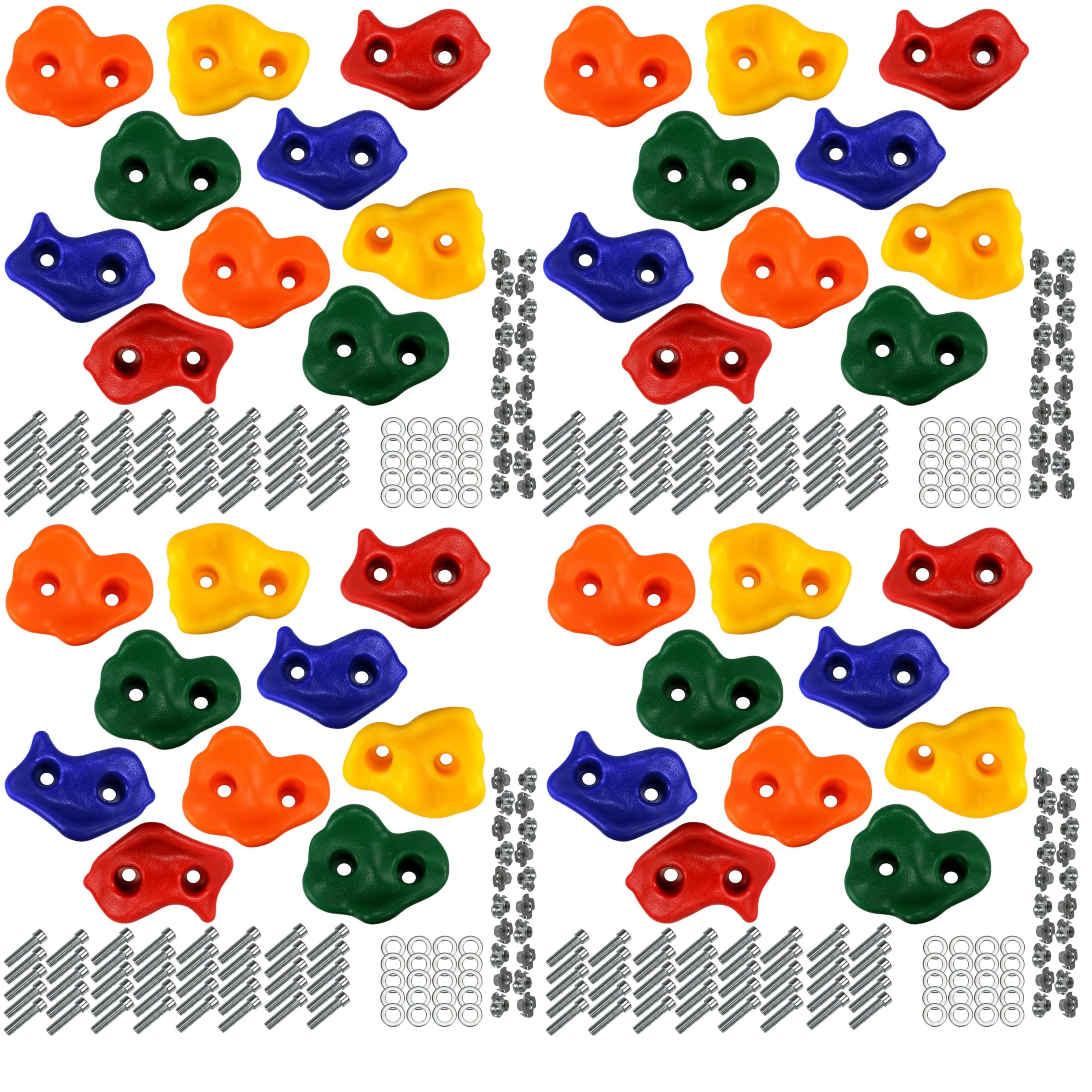 Anschütz Klettersteine für Kletterwand Kinder Outdoor Set bunt gemischt robuste Klettergriffe für Spielturm (40 Stück)