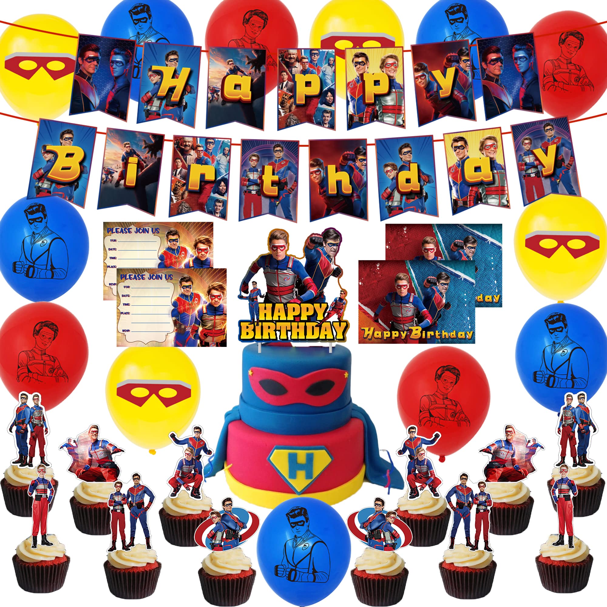 Buy 60Pcs Henry Birthday Danger Party Supplies, Henry Birthday Decorations Include Birthday