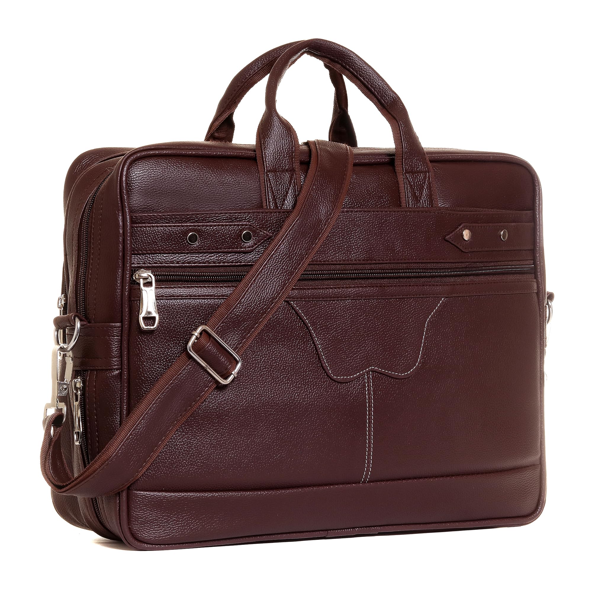 bagneeds Men's Synthetic Leather Briefcase Best Laptop Messenger Bag Satchel for Men-picture-27