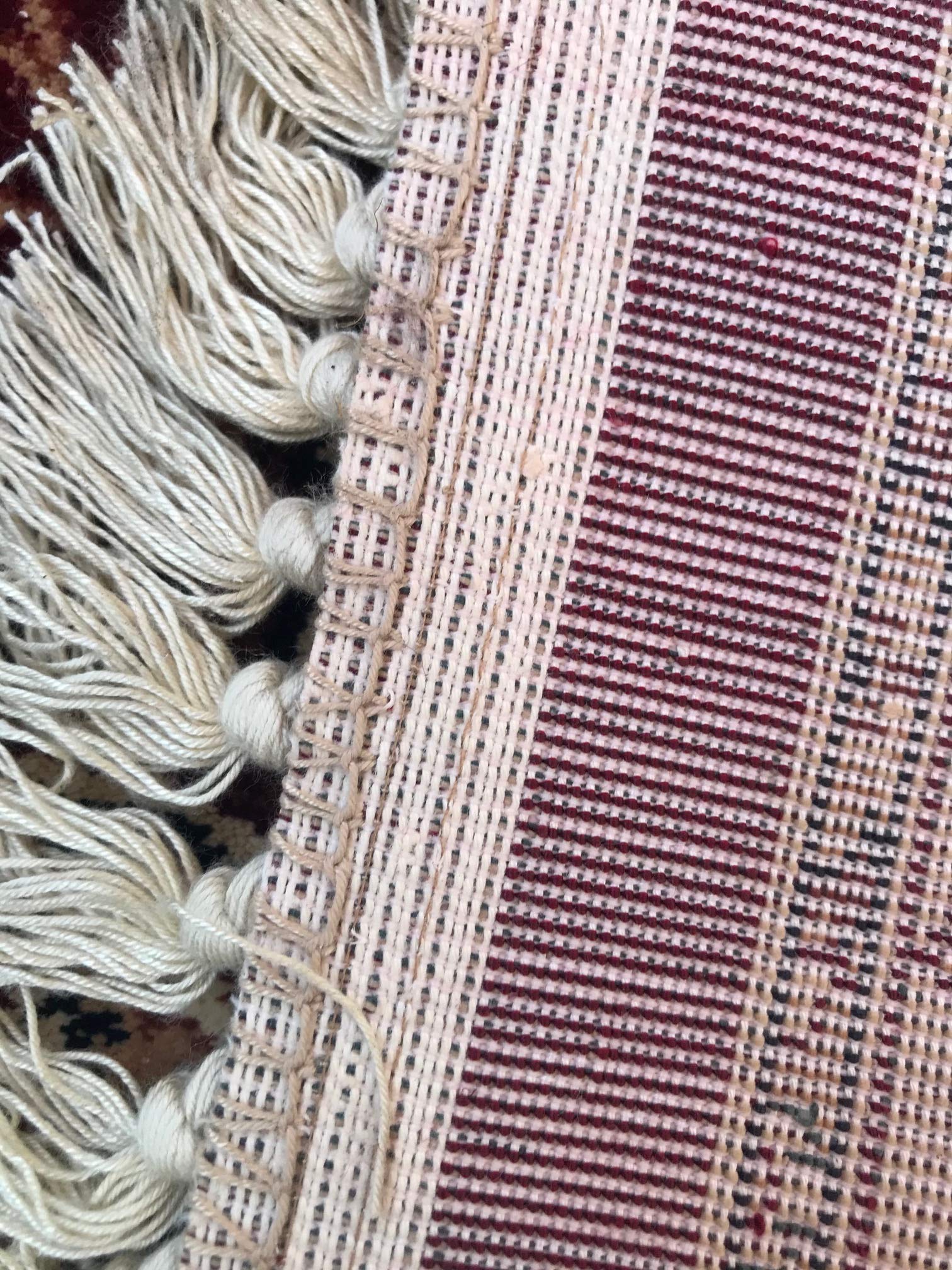 Tappeto Orientale Classico | Misura 100 x 140 cm | Altezza Pelo 6 mm | Peso 2200 gr/mq | Tessitura Wilton a Telai Meccanici | 100% Poliestere di Viscosa, Rosso e Beige
