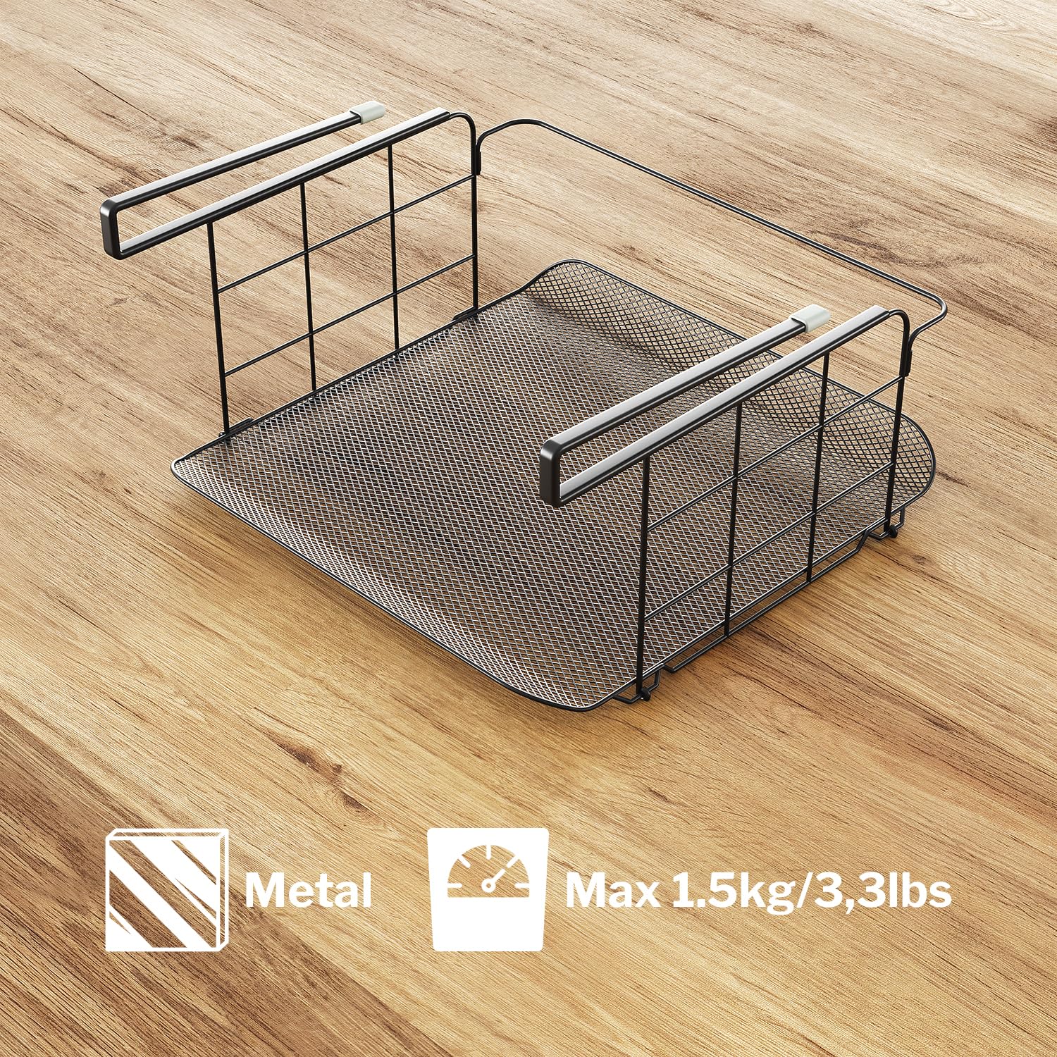 KD Essentials – 2x kosz pod półką – siatka | Elastyczne i higieniczne: Użyj tych organizerów pod półkami (zestaw dwóch) wszędzie tam