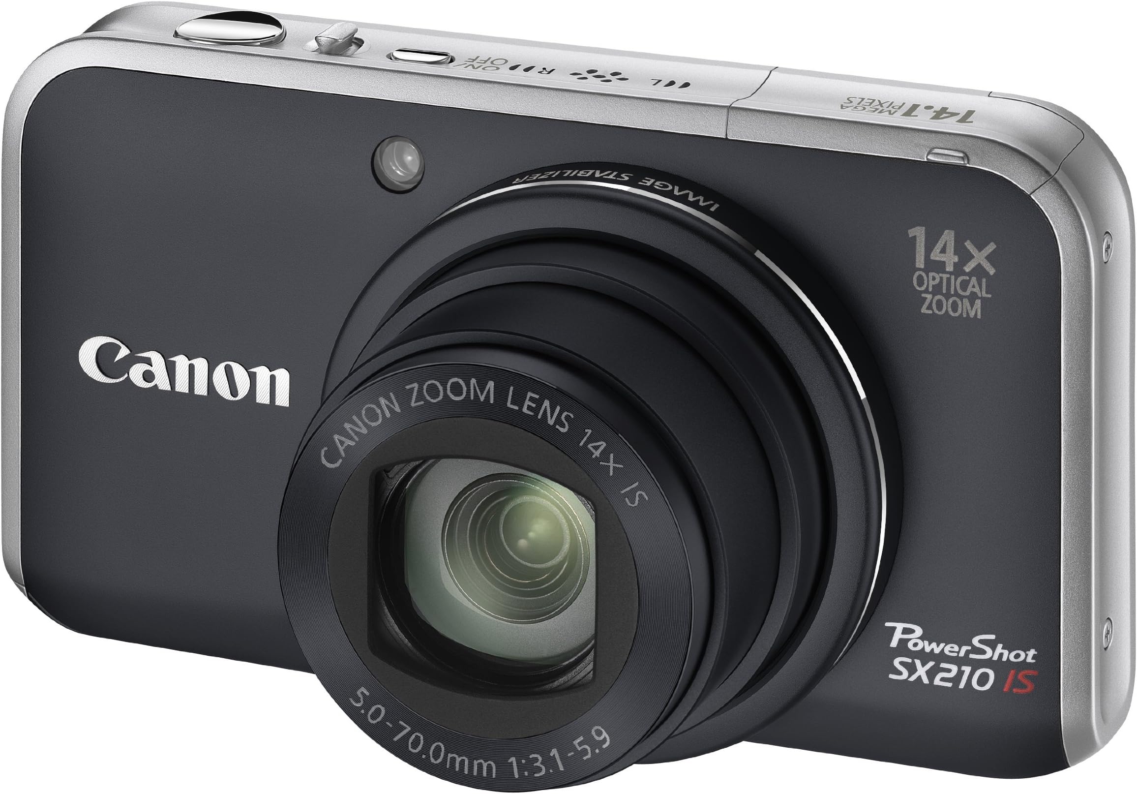 Canon PowerShot SX210 IS Digital Camera - Black (14.1 MP, 14x Optical Zoom) 3.0 Inch PureColor LCD (Renewed)