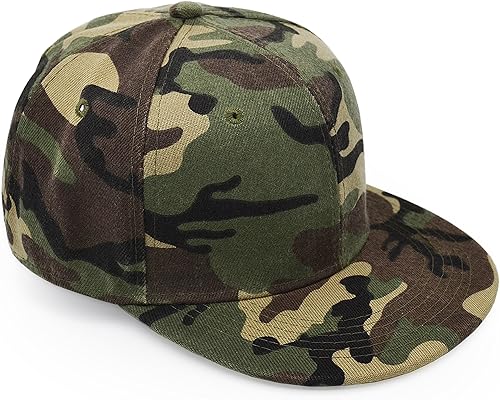UltraKey Gorra de visera plana gorra de béisbol de camuflaje militar del ejército camuflaje hip hop plano plano y Snapback