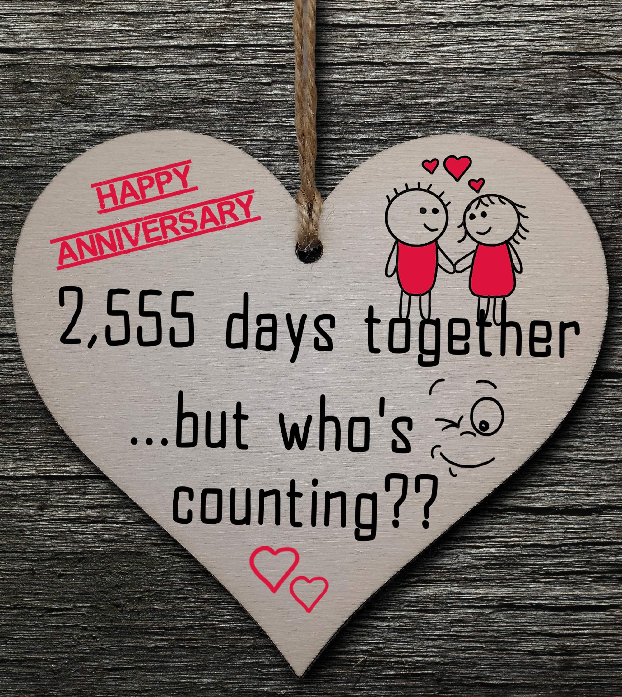 Targa Di Legno A Forma Di Cuore Fatta A Mano 10x9,5 Cm Per Anniversario Matrimonio 70 Anni Regalo Ricordo