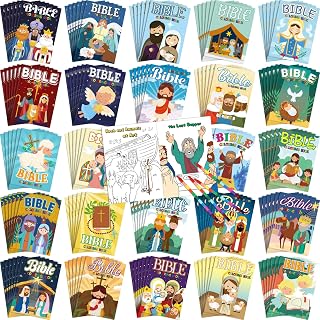 Liliful 144 Pcs Bible Coloring Book Bulk for Kids Christian Mini Coloring Books Religious Party Favors Christian Story Activity Supplies Bulk for Kids Sunday School Crafts Holiday Gifts
