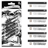 MyLifeUNIT Compressed Graphite, Square Drawing Pencils for Artists, Pack of 6 (2H, HB, 2B, 4B, 6B and 8B)