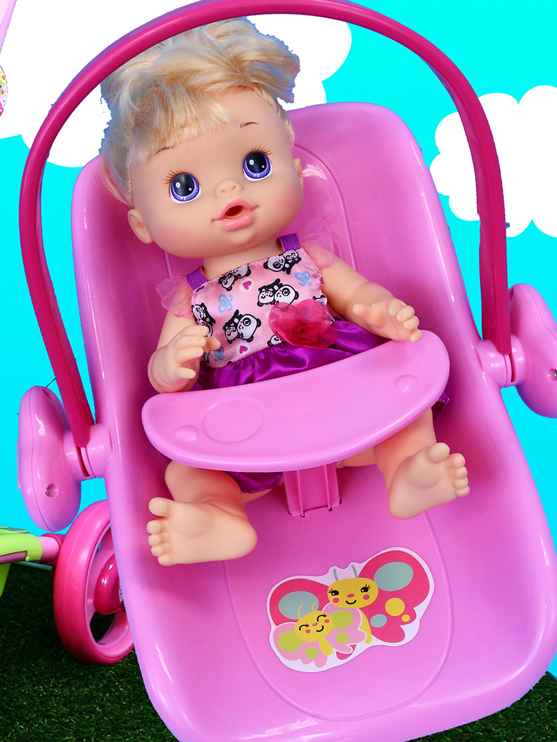 Baby Alive Stroller & Car Seat Travel System Lucy Doll Outing & Eating Baby Food