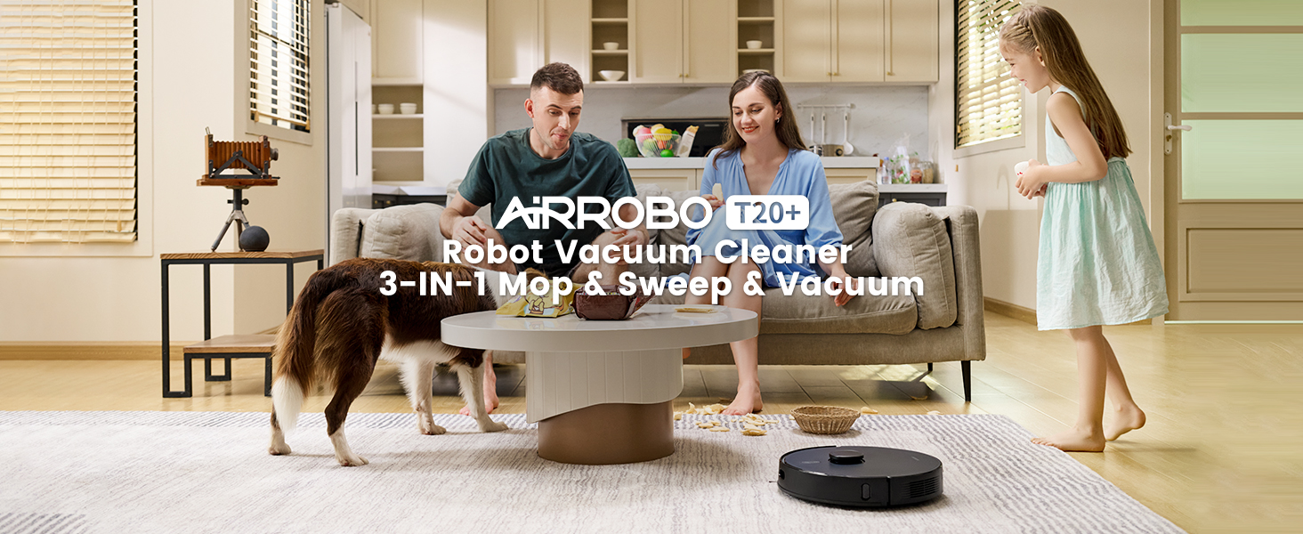 AIRROBO Robot Vacuum and Mop Combo, Self-Emptying, 60-Day Capacity