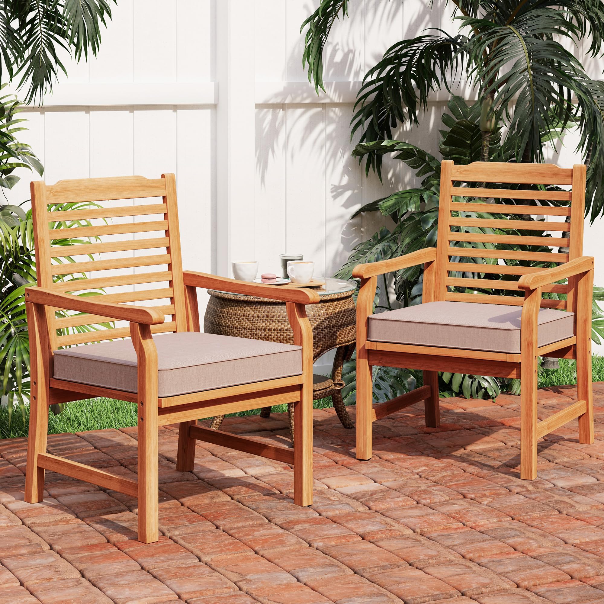 Outdoor Interiors Stacking Chairs, Brown, Set of 4 Patio, Lawn & Garden