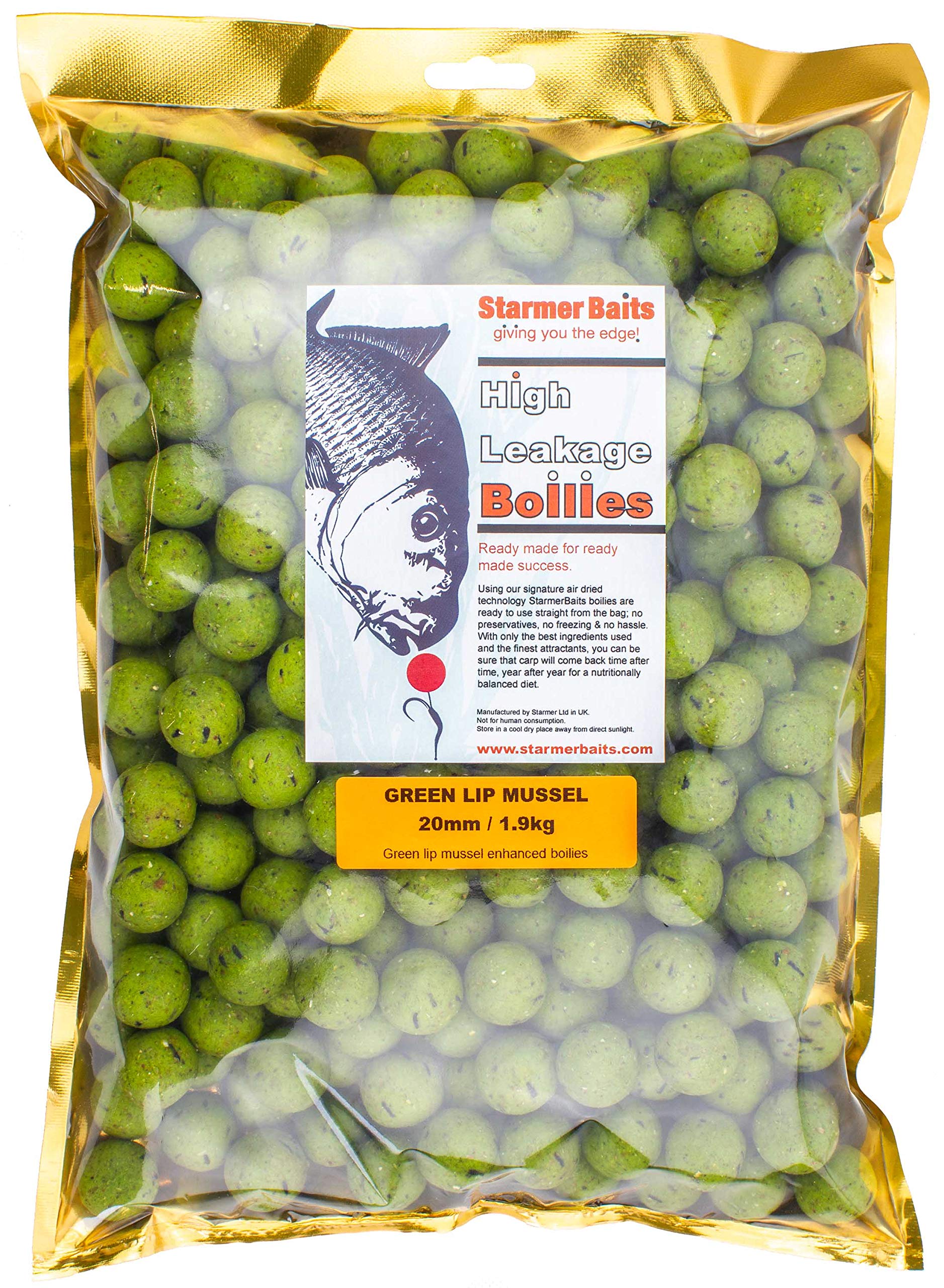 StarmerBaits boilies/GREEN LIP MUSSEL / 18mm / 1.9kg