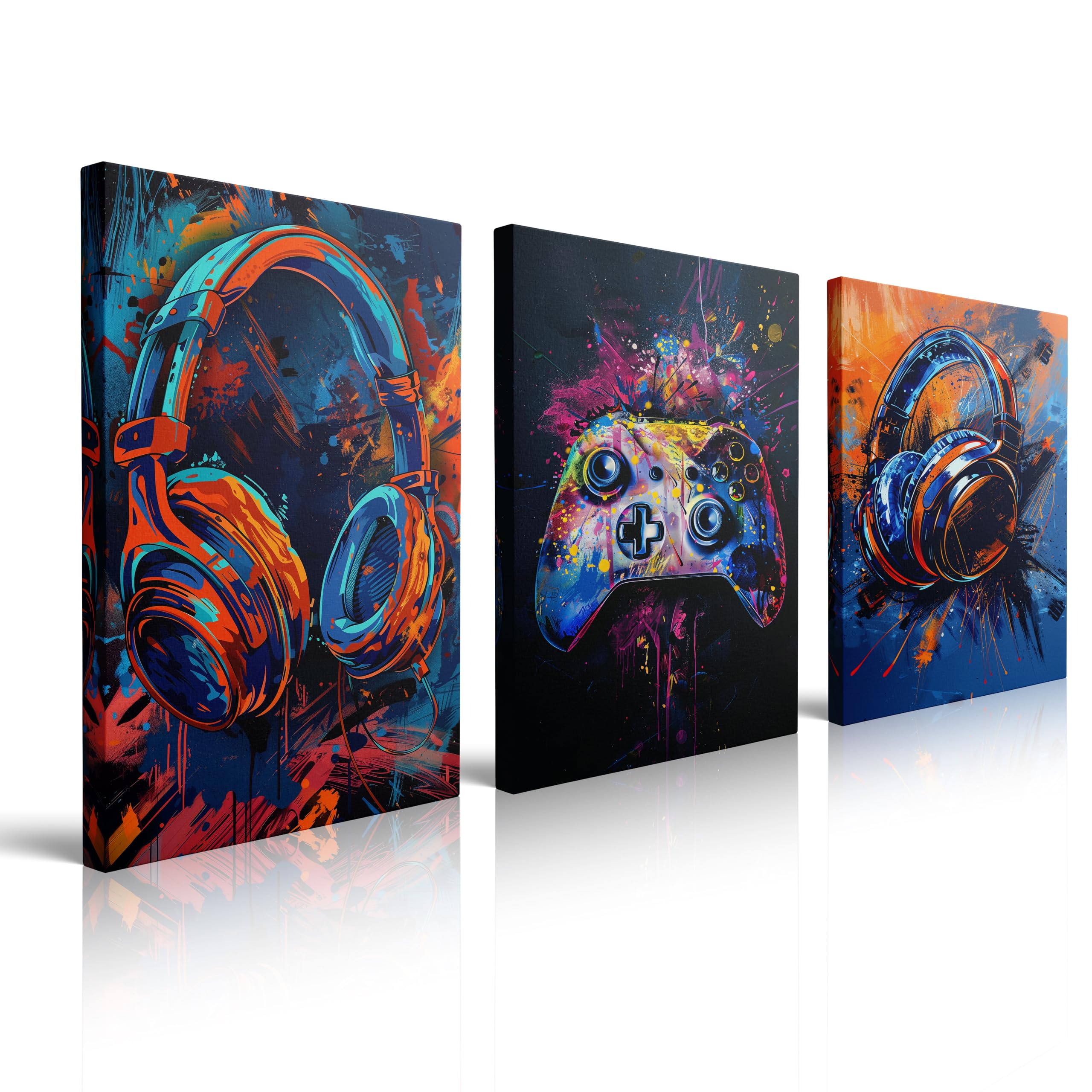 3 Pieces Canvas Wall Art Framed Painting Prints Posters Artwork Cool Game Room Decor Gamer Room Decor For Boys Bedroom Aesthetic Trendy Teen Boys Room