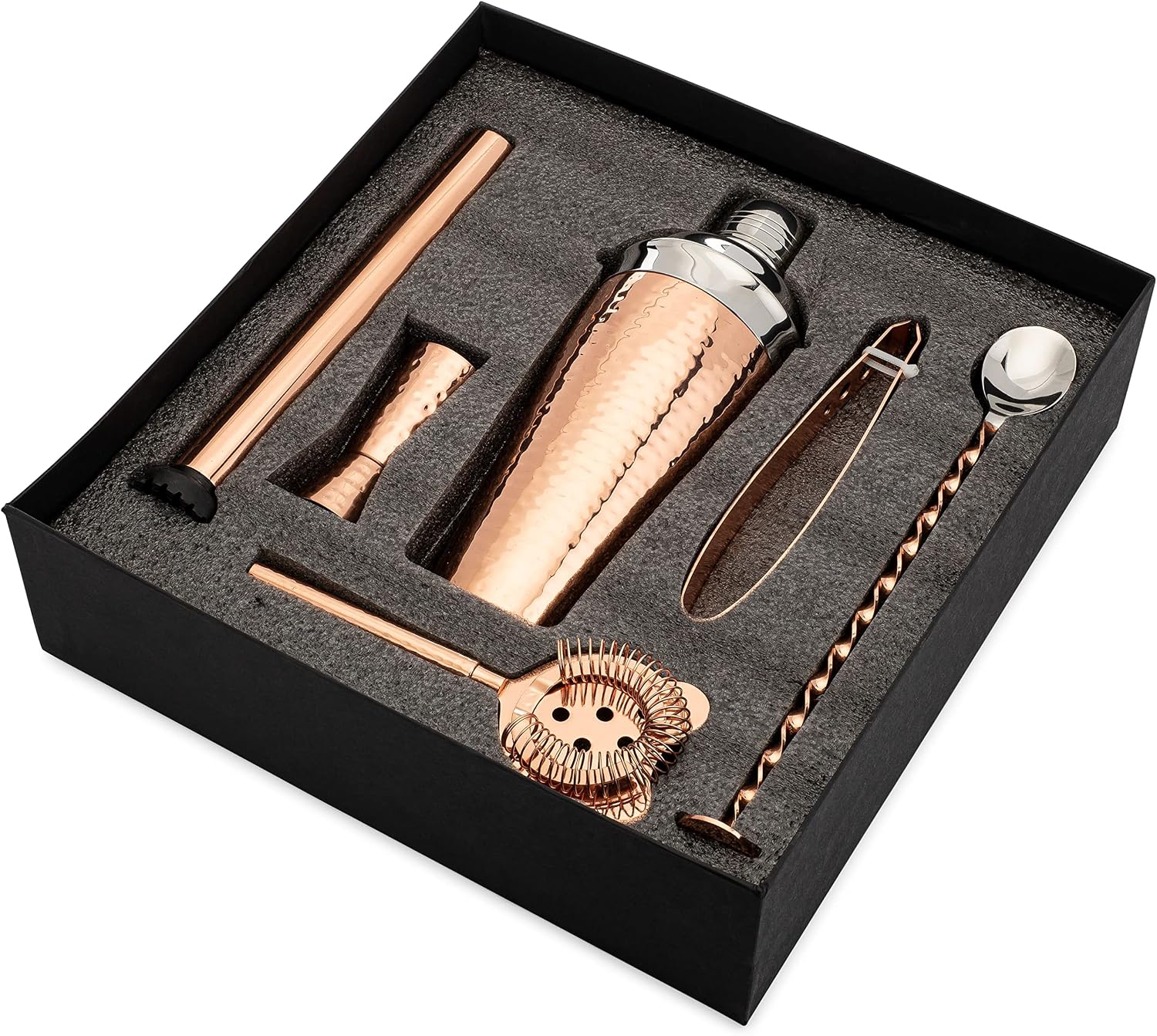 6 pc Bar Tool Set, Copper Plated, Gift Box