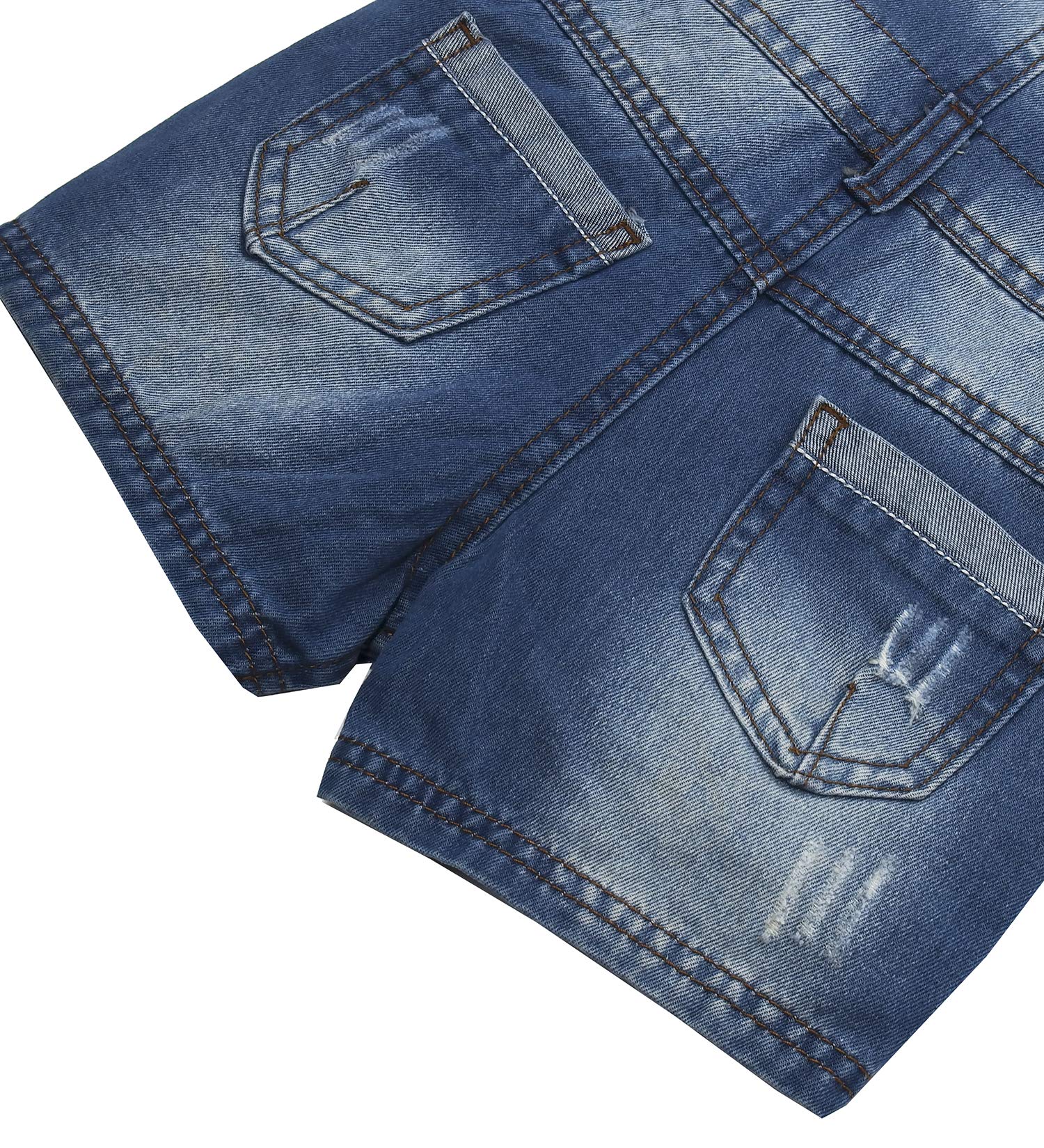 KIDSCOOL SPACE Short d'été pour bébés et petites filles/garçons, salopette en jean ajustable