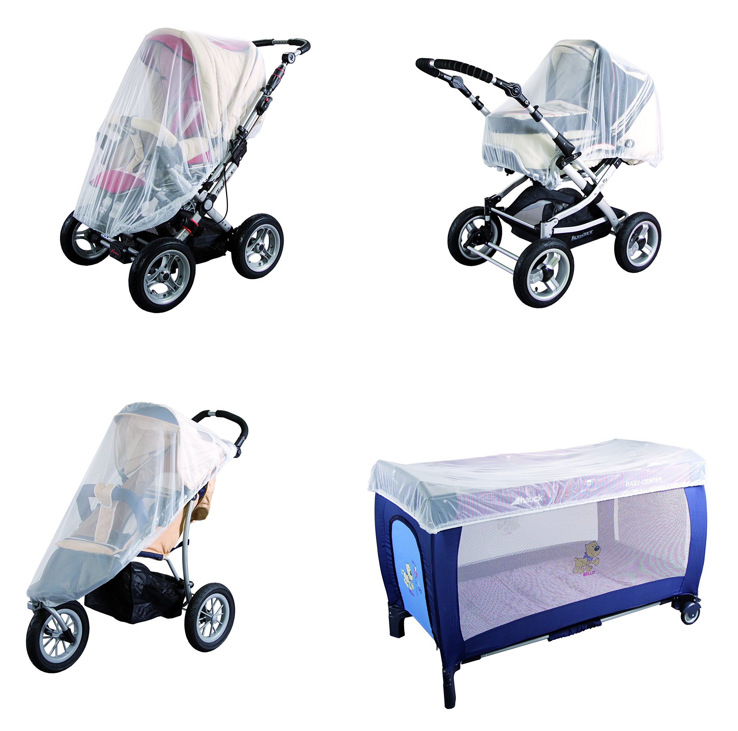 Sunnybaby - 10159 - Uniwersalna moskitiera do wózka joggera i łóżka składanego - biała