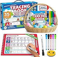MomoNashi Preschool Letter Tracing Books Ages 3-5: Reusable Dry Erase Handwriting Practice Kit, Easter Basket Stuffers for Toddlers