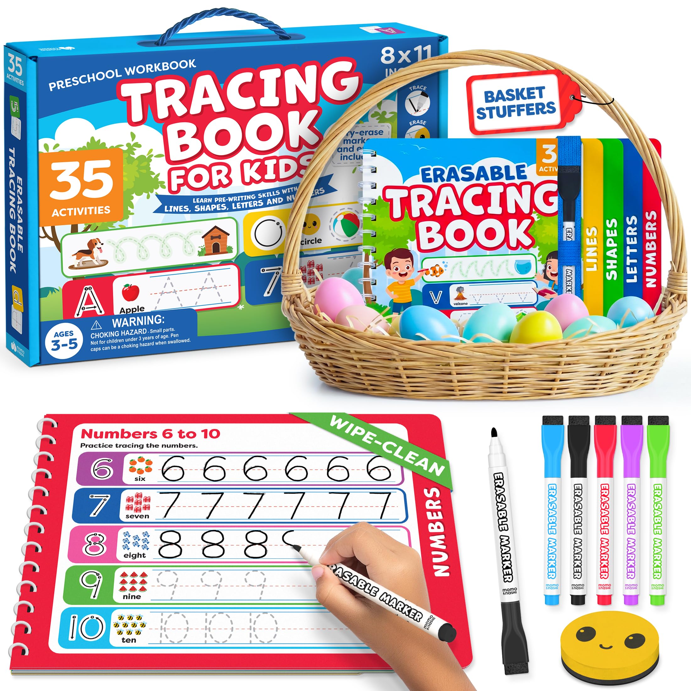 Preschool Learning Activities - Letter Tracing Books for Kids Ages 3-5 Toddler Handwriting Practice - Learning Books for 4 Year Olds, Educational Learning Toys for 3 Year Old - Easter Gifts for Kids