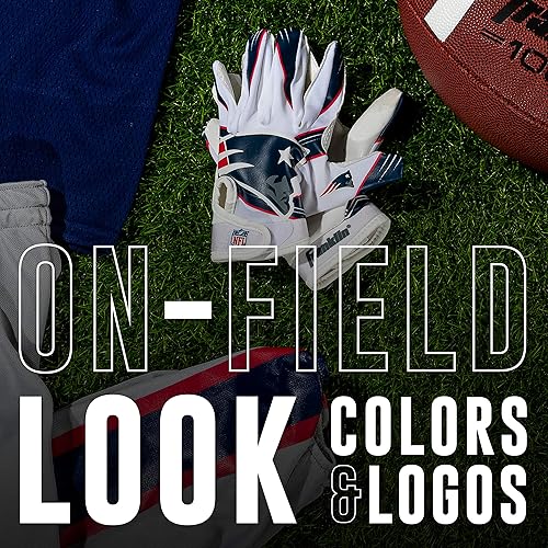 Vista 166 de Franklin Sports - Guantes de receptor de fútbol americano juvenil con logos de equipos de la NFL, palma de silicona, todos los tamaños juveniles