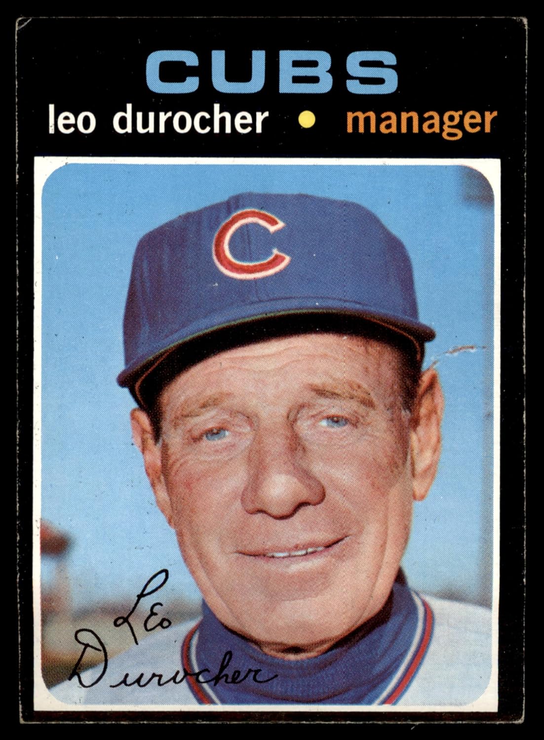 1971 Topps #609 Leo Durocher Chicago Cubs (Baseball Card) VG/EX Cubs