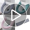 Gukasxi 3 Stück WC Sitz Pad, Toilettensitzbezug Warm, Toilet Seat Cover, Schaltfläche Stil 3 Farbe, WC-Sitzbezüge, Waschbar weich Dicker, für Die Meisten O-U-Toiletten – Bild 7