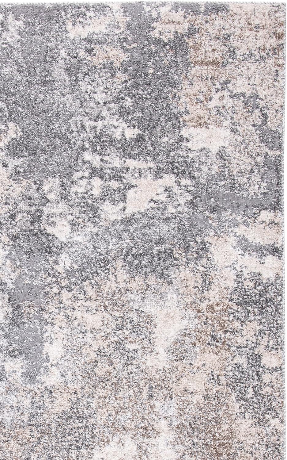 SAFAVIEH Aston Collection Area Rug - 3' Square, Light Grey & Grey, Modern Abstract Design, Non-Shedding & Easy Care, Ideal for High Traffic Areas in Living Room, Bedroom (ASN710F)