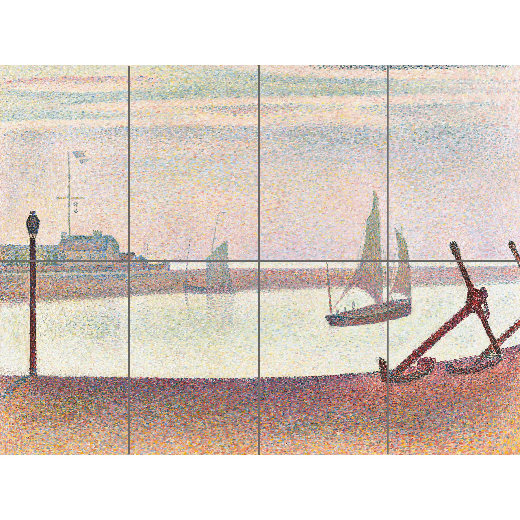 Artery8 Georges Pierre Seurat The Channel At Gravelines Evening XL Giant Panel Poster (8 Sections)