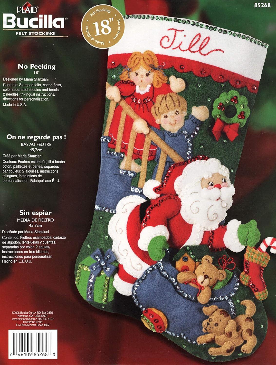 Bucilla "No Peeking" Felt Applique Stocking Kit 85268