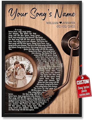 Miniatura 1 de H-DEWALL Póster personalizado con letras de canciones, regalos para marido, foto personalizada, lienzo inspirador, arte de pared para decoración de