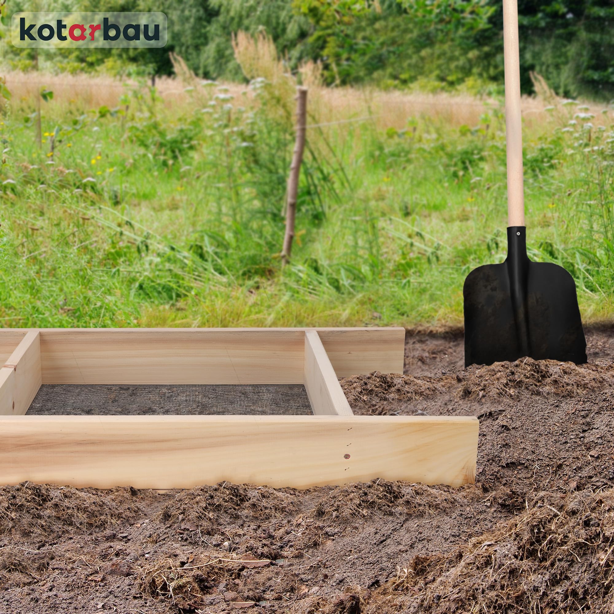 KOTARBAU Setaccio da Giardino 4x4 mm Acciaio Legno 80x50 cm per Terra Compost